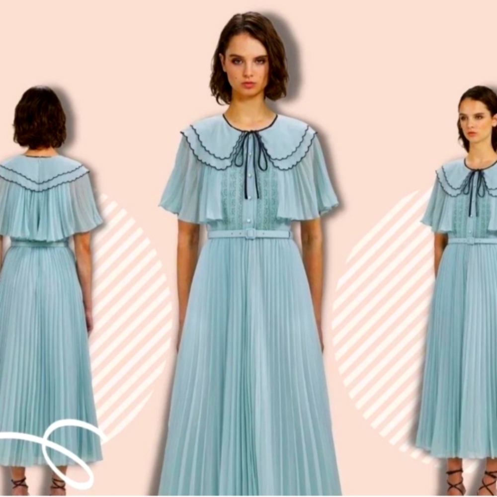 self portrait dress with beautiful cape